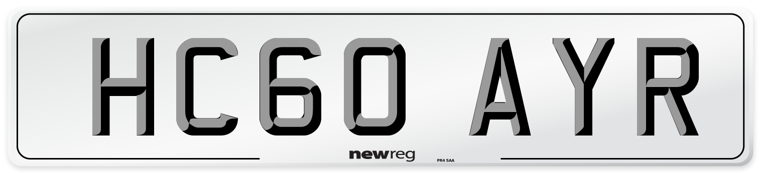 HC60 AYR Number Plate from New Reg